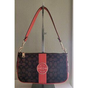 Coach Brown/Mango Signature Jacquard Lonnie Shoulder Bag/Xbody (C8306)